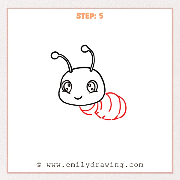 how to draw a cartoon ant - Step 5